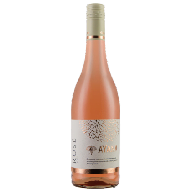 Ayana Rose - Wino różowe, wytrawne. Ma kolor malinowo-różowy i zawiera owocowe aromaty truskawek i świeżych malin. Z winnicy Ayana, siostrzanej winnicy Stettyn Family Vineyards. Każdą butelkę zdobi odcisk stopy słonia, o fakturze przypominającej skórę zwierzęcia.