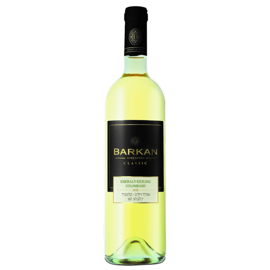 Barkan classic shahor emerald riesling colombard. Wino białe, półwytrawne, koszerne