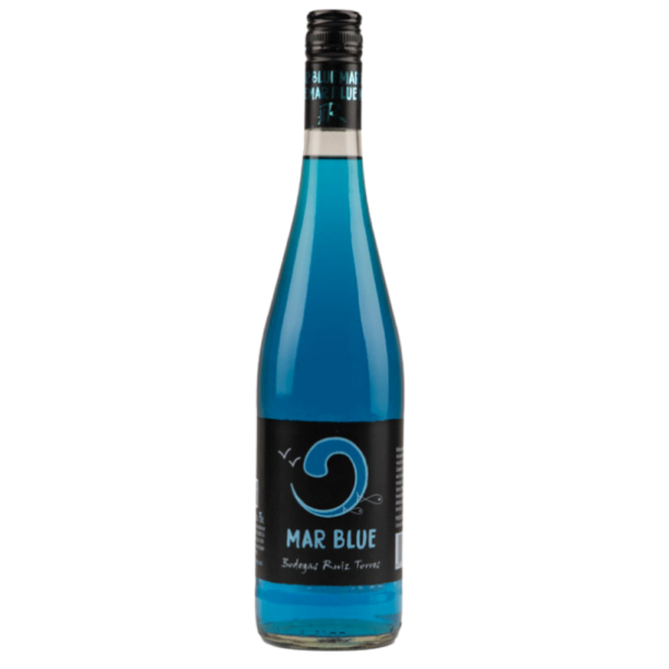 Ruiz Torres Mar Blue - hiszpański napój na bazie białego, półsłodkiego wina ze szczepu Pardina. Jasny, niebieski kolor. Aromaty cytrusowe i jabłkowe.