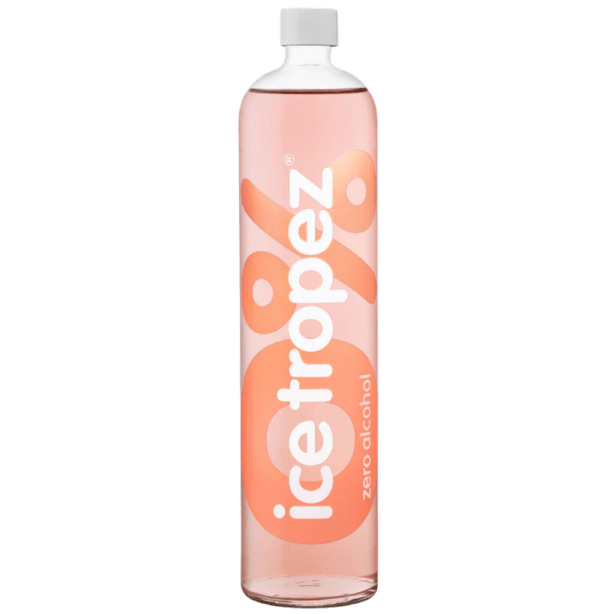 Ice Tropez Zero 1L - bezalkoholowy, lekko musujący koktajl na bazie wina z regionu Prowansja. Aromatyzowany sokiem z owoców. O smaku brzoskwini. Jasnoróżowy kolor, świetlisty i przezroczysty.