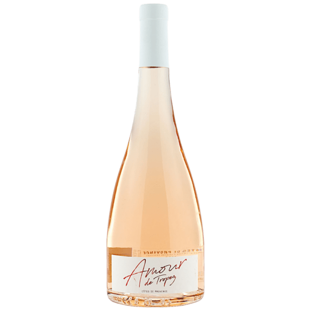 Domaine Tropez Amour de Tropez Rose AOC - młode, różowe, francuskie wino z Prowansji. Szczepy Grenache, Syrah i Cinsault. Wytrawne, z nutą czerwonych owoców. O jasnoróżowej barwie z łososiowymi refleksami. Aromaty cukierków pudrowych i truskawek. Świeży smak z nutą cierpkich czerwonych owoców.